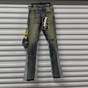 6TH NBRHD 6th Neighborhood Men’s Jeans 30 Tall Patchwork Distressed Streetwear